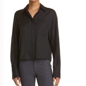 NWT VINCE Silk Blend Button Up Blouse, XL